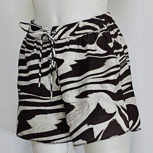 Michael Kors Zebra Print Drawstring Shorts – Lightweight & Chic, Resort Vibes